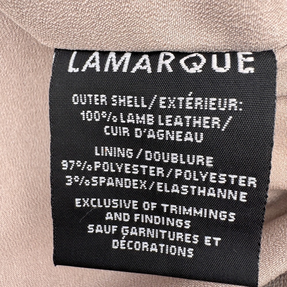 LAMARQUE Inaya Ash Grey Lamb Leather Micro Mini Trouser Skirt NWT Size Medium - Picture 8 of 9